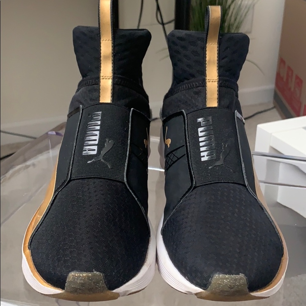PUMA Fierce Gold and Black Sneakers